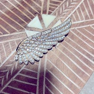 Shining brooch. Wing style.